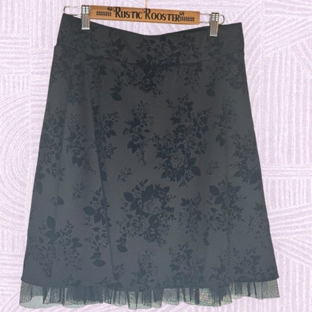 GNW Black Velvet Skirt Petticoat  Fairycore  New with Tags Large Dark Goth